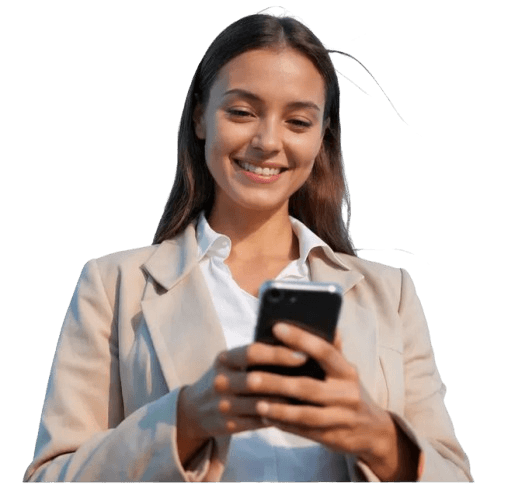 Customer using Merridian Trust mobile banking app on smartphone